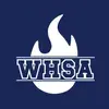 WHSA logo with a flame design on a navy background.